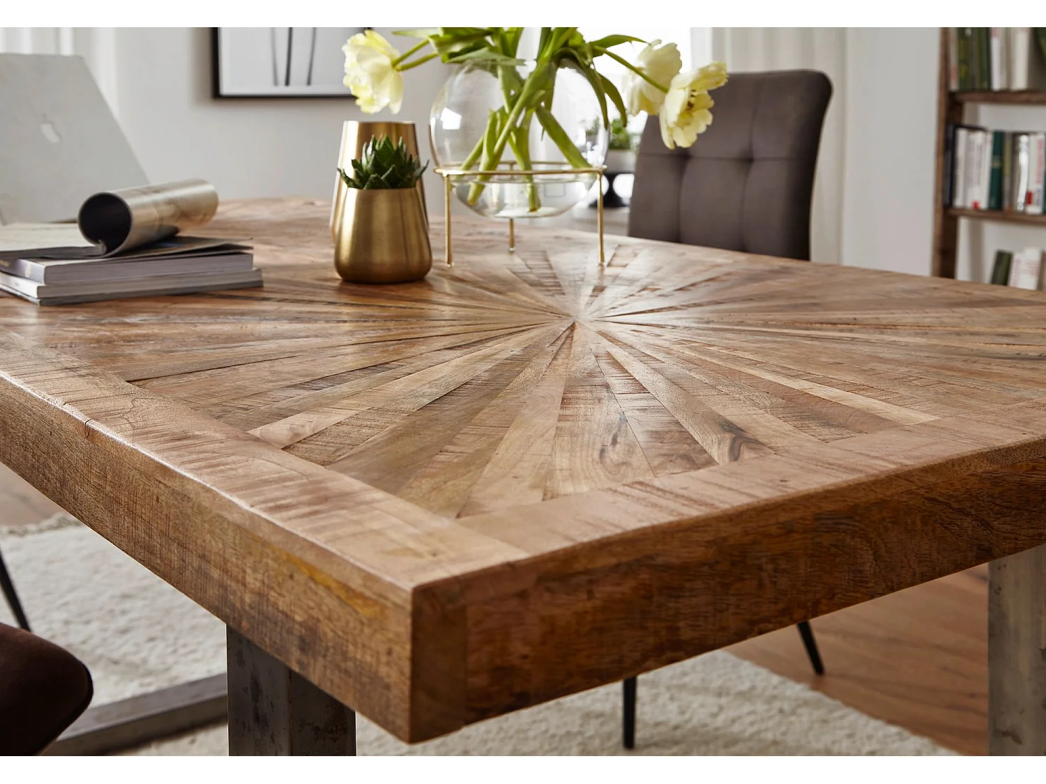 Esstisch 180 x 90 cm Esszimmertisch Natur Küchentisch Holz Massiv Tisch