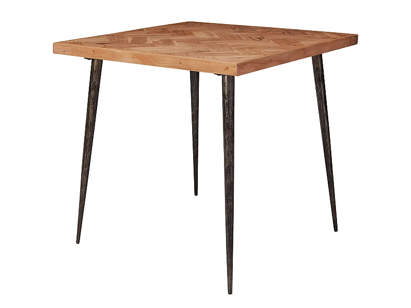 Table de Salle à Manger Bois Massif d’Acacia Petite Carrée Industriel