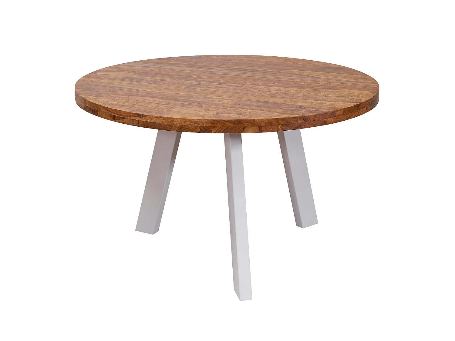 Table de Salle à Manger Cuisine 130 cm Bois Massif Petite Ronde Moderne