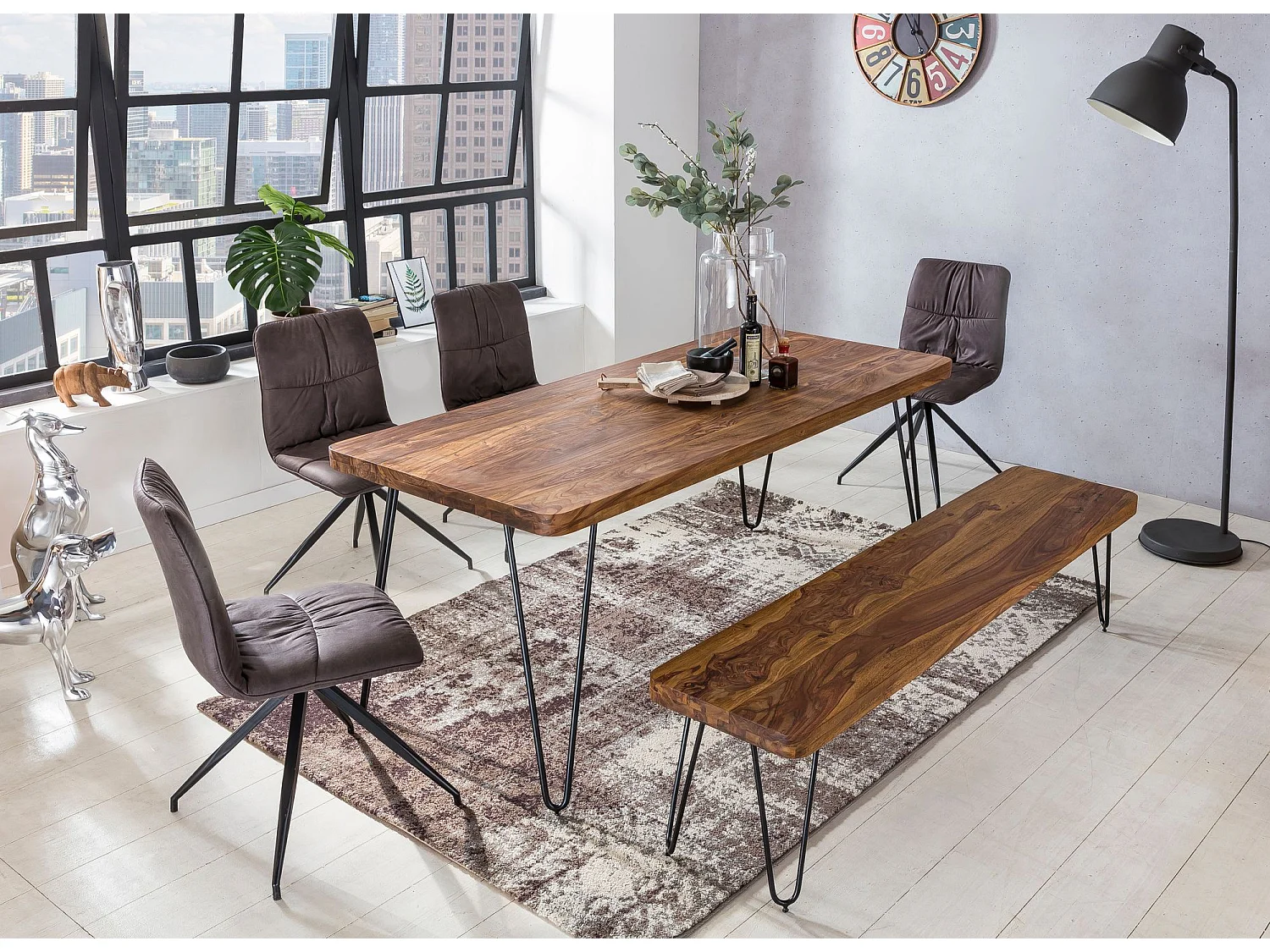 Massivholz Sheesham Esstisch 180x80x76 cm Küchentisch Massiv Tisch