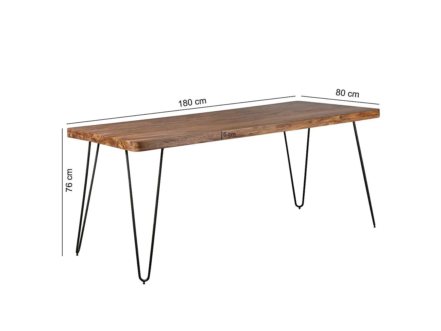 Massivholz Sheesham Esstisch 180x80x76 cm Küchentisch Massiv Tisch