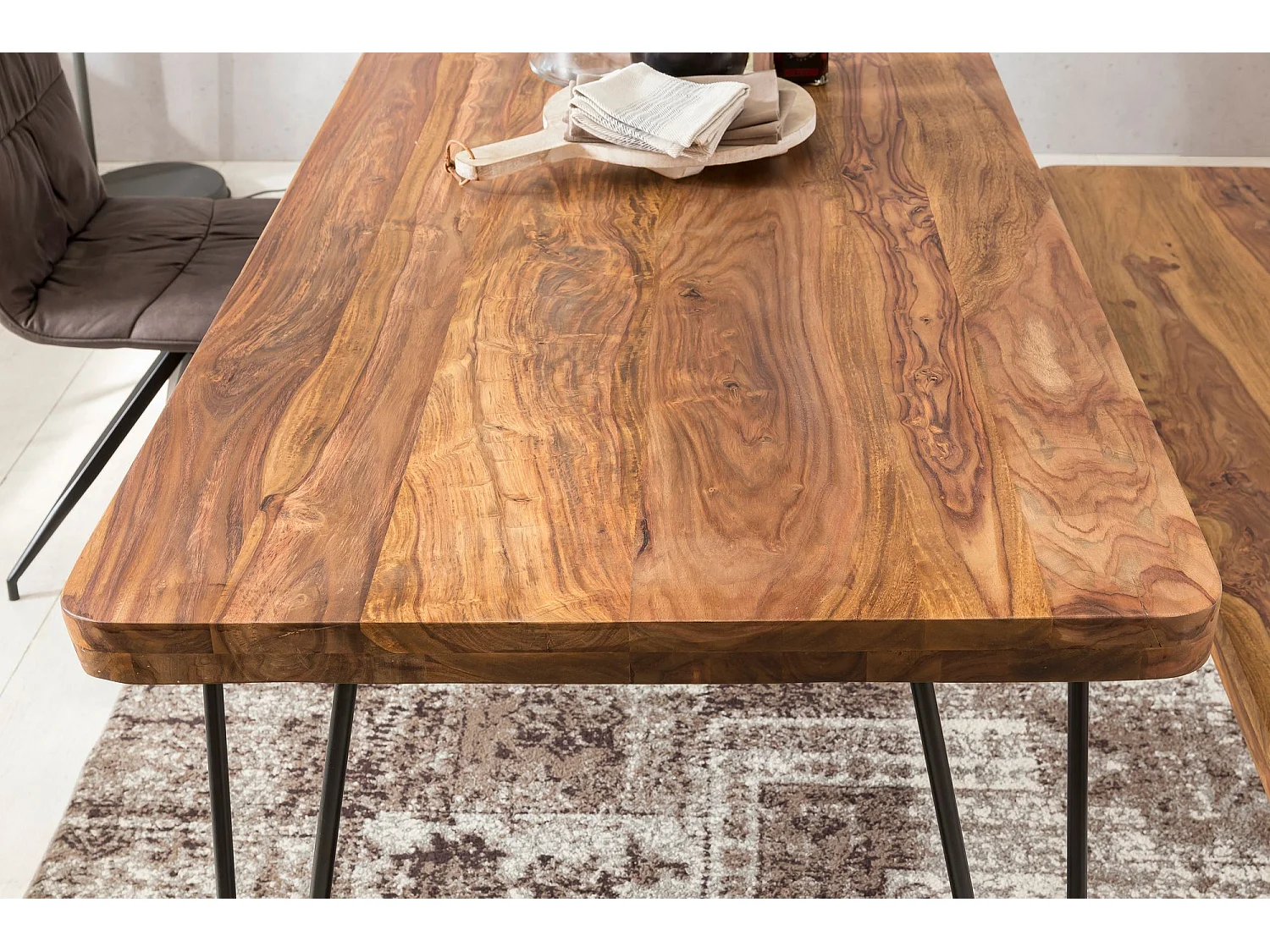 Massivholz Sheesham Esstisch 180x80x76 cm Küchentisch Massiv Tisch