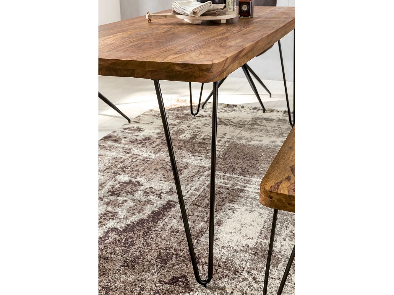 Massivholz Sheesham Esstisch 180x80x76 cm Küchentisch Massiv Tisch