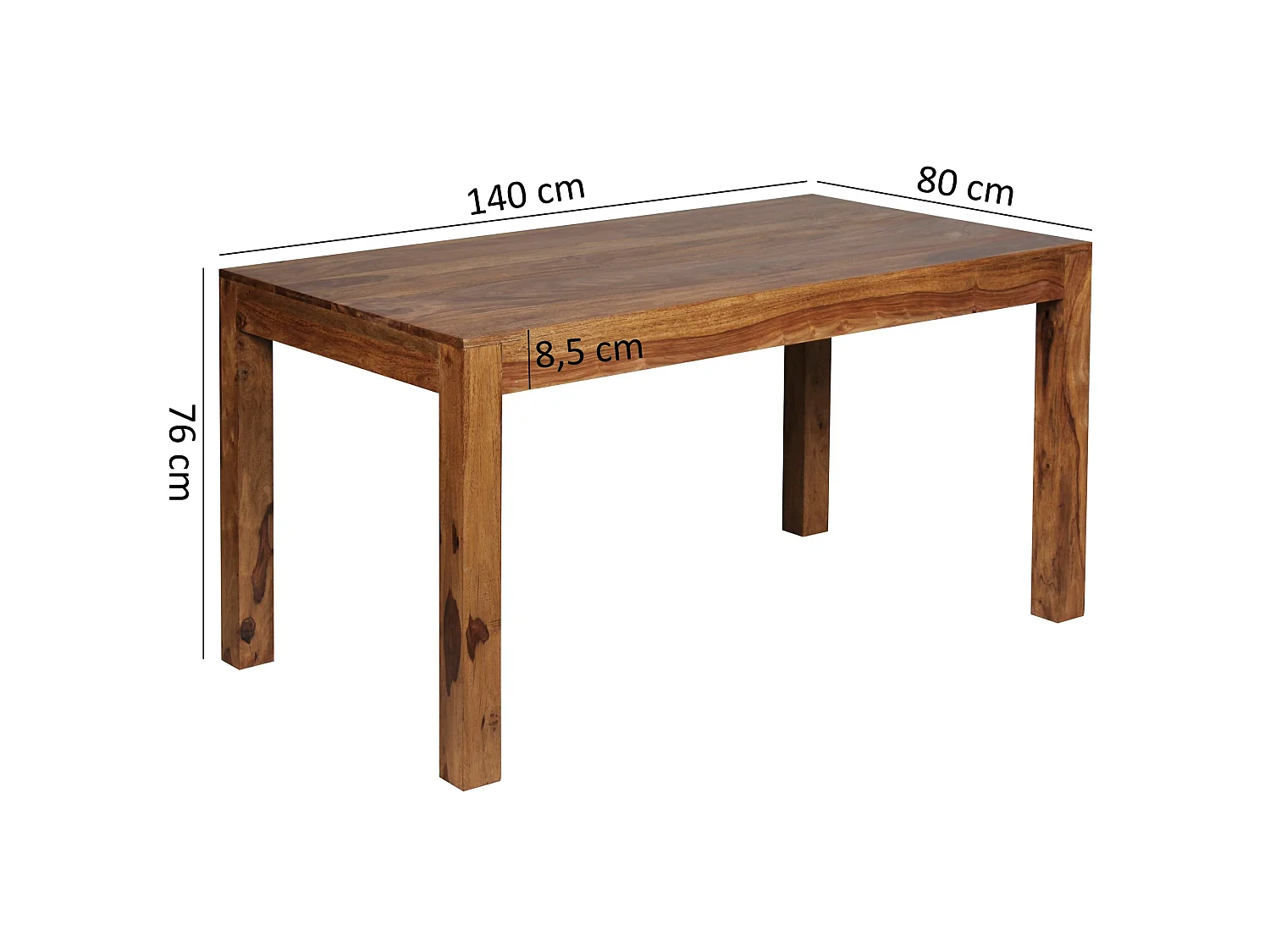 Esstisch MUMBAI Massiv 140 x 80 cm Massivholz Küchentisch Esszimmer Tisch