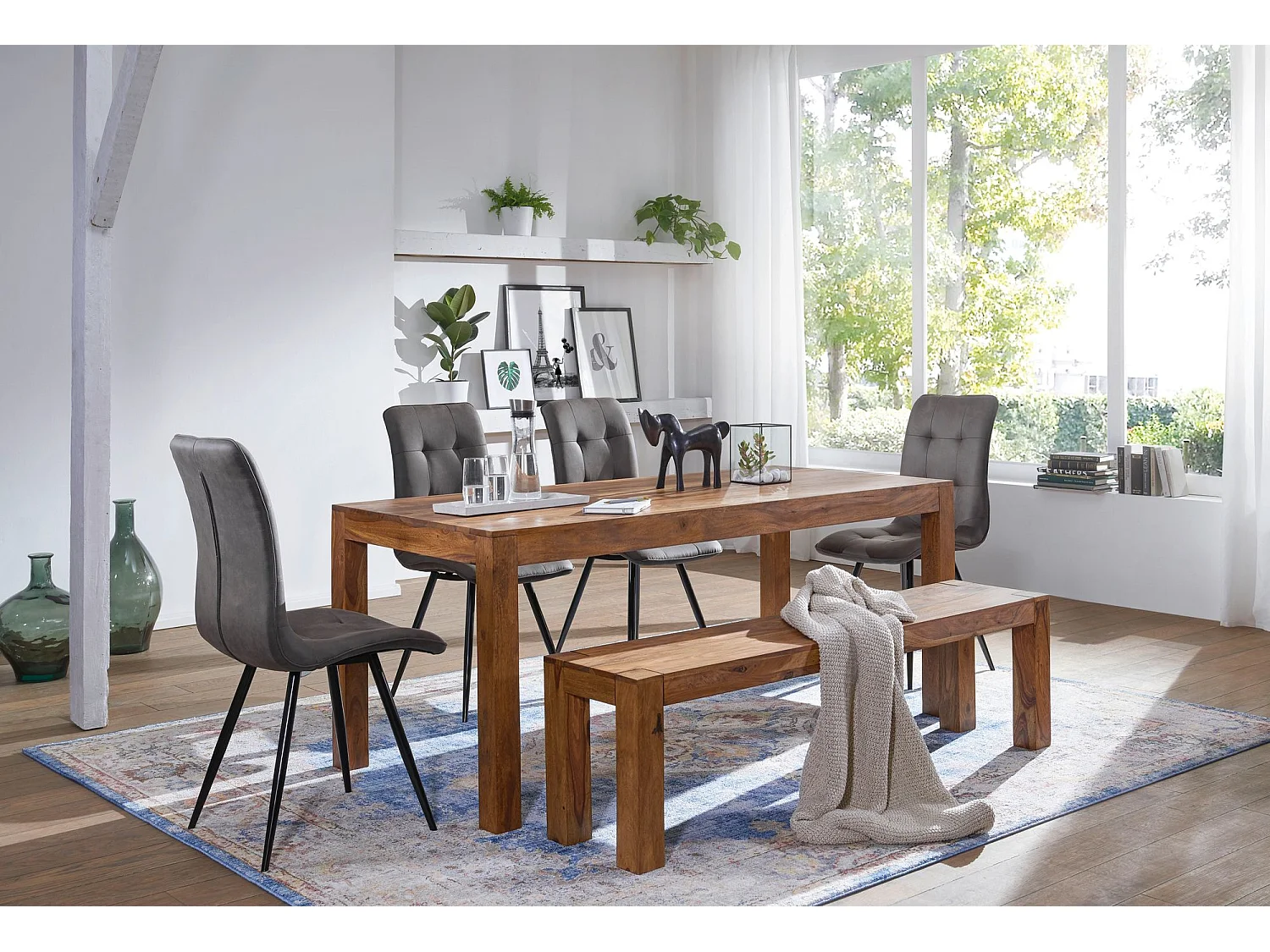 Esstisch MUMBAI Massiv 140 x 80 cm Massivholz Küchentisch Esszimmer Tisch