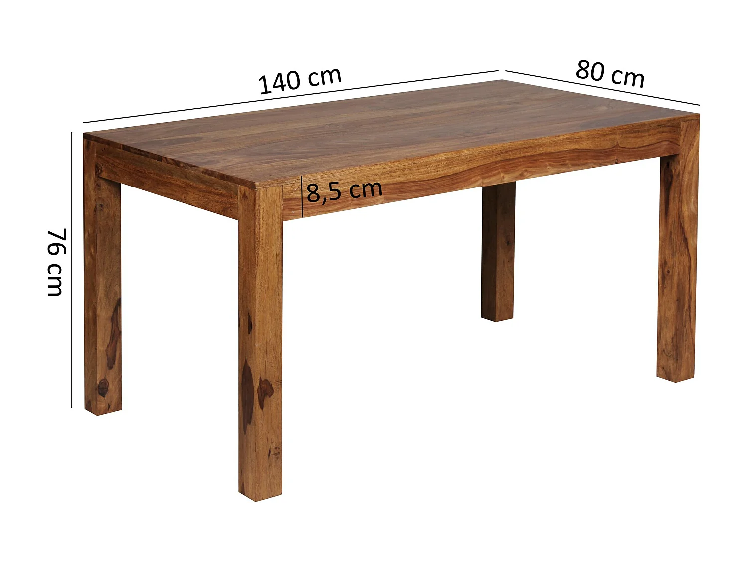 Esstisch MUMBAI Massiv 140 x 80 cm Massivholz Küchentisch Esszimmer Tisch