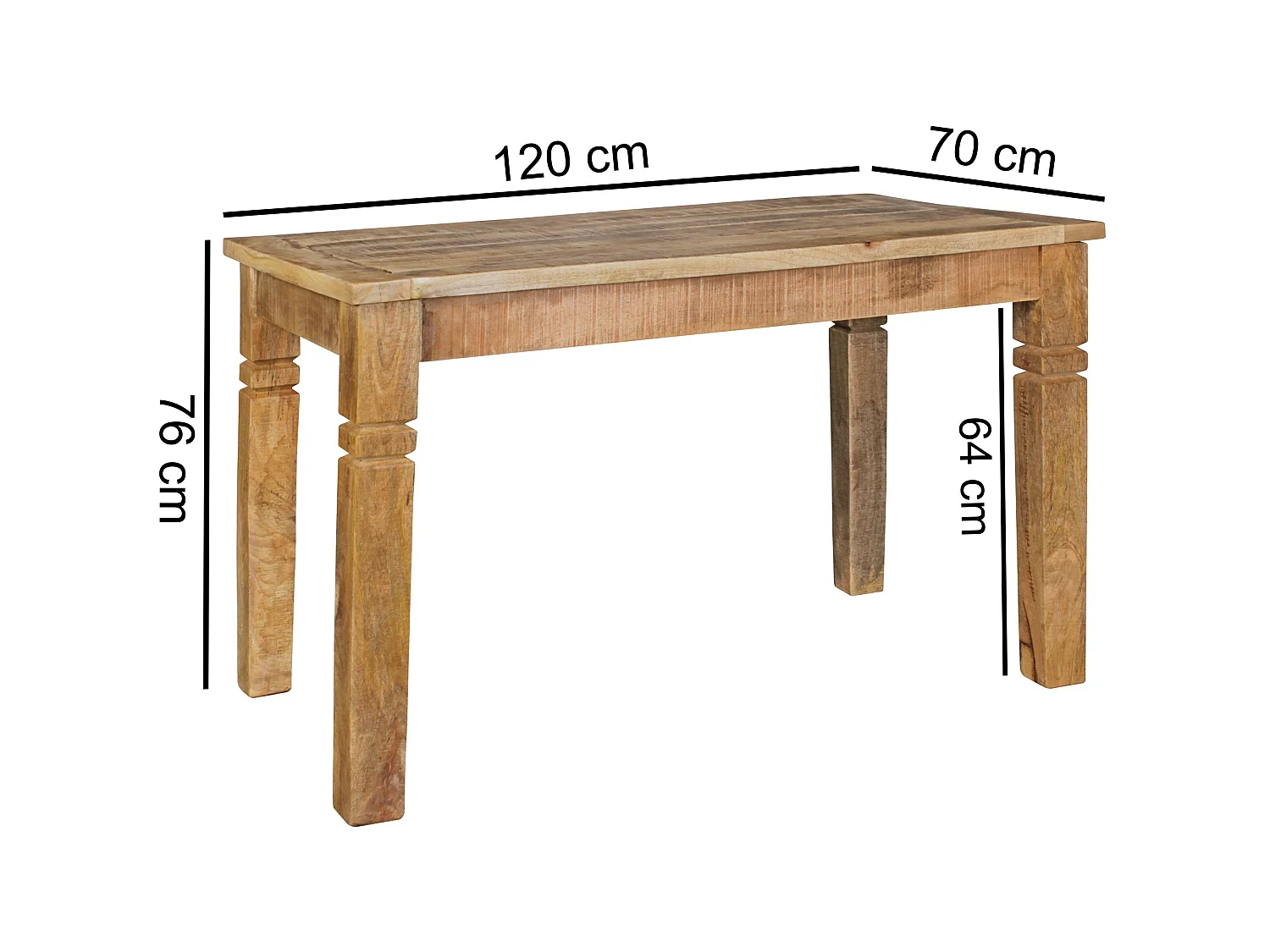 Esstisch 120 x 70cm Esszimmertisch Massiv Holz Tisch Küchentisch