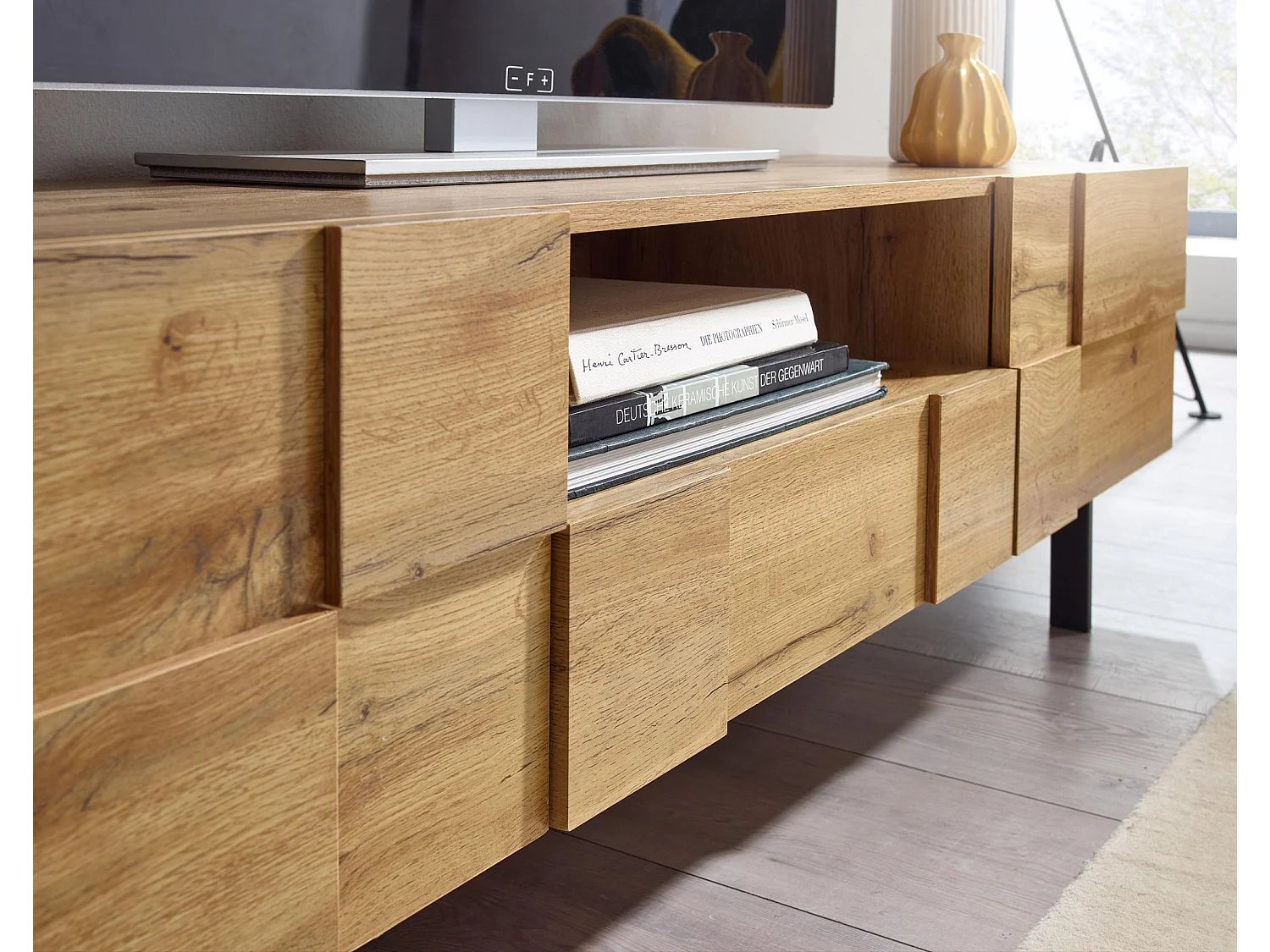 TV Schrank  Lowboard 160x46x43 cm Holz Fernsehkommode Fernsehschrank