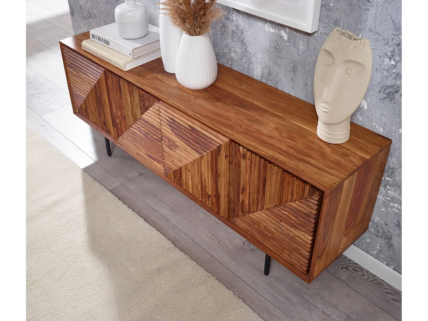 TV Schrank  Lowboard 140x54x33 cm Holz Fernsehkommode Fernsehschrank