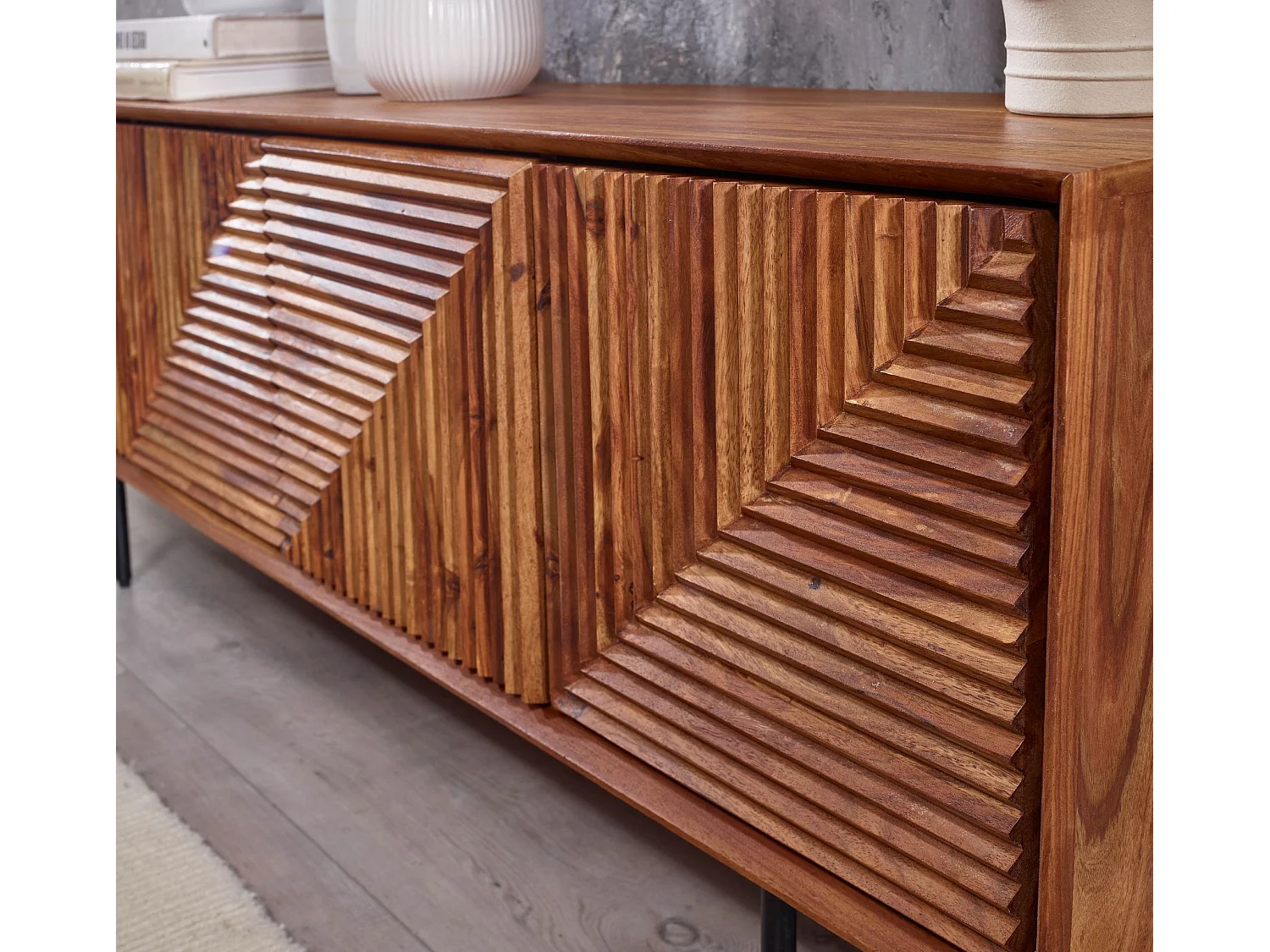 TV Schrank  Lowboard 140x54x33 cm Holz Fernsehkommode Fernsehschrank