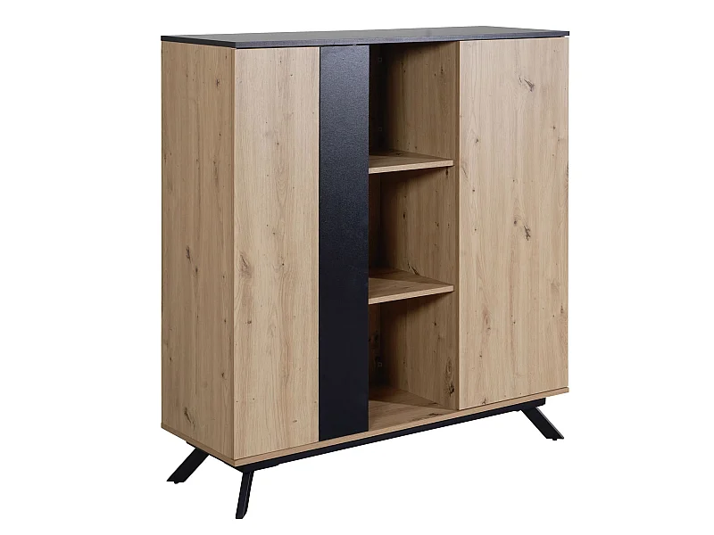 Highboard Sideboard 110x125x40 cm MDF Eiche Dekor Kommode Anrichte