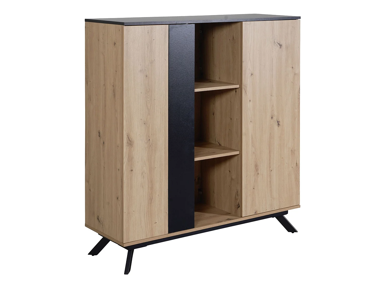 Highboard Sideboard 110x125x40 cm MDF Eiche Dekor Kommode Anrichte