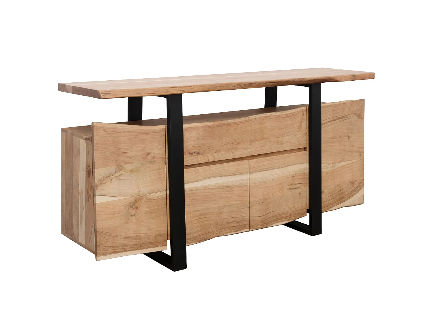 Sideboard Akazie Baumkante Kommode Massiv Holz 175 cm Highboard Anrichte