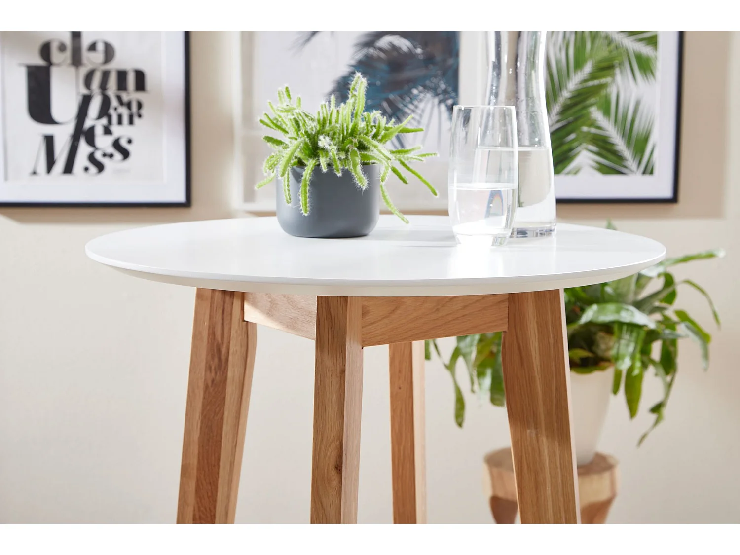 Stehtisch 60x110x60cm Weiß Bartisch Skandinavisch Eiche Tisch Partytisch