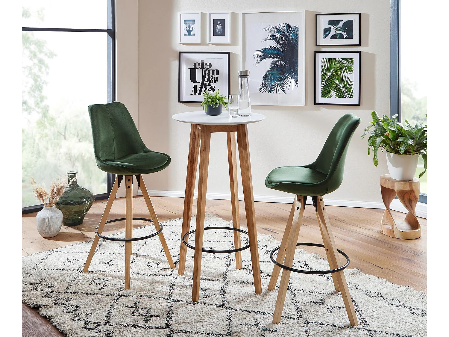 Stehtisch 60x110x60cm Weiß Bartisch Skandinavisch Eiche Tisch Partytisch