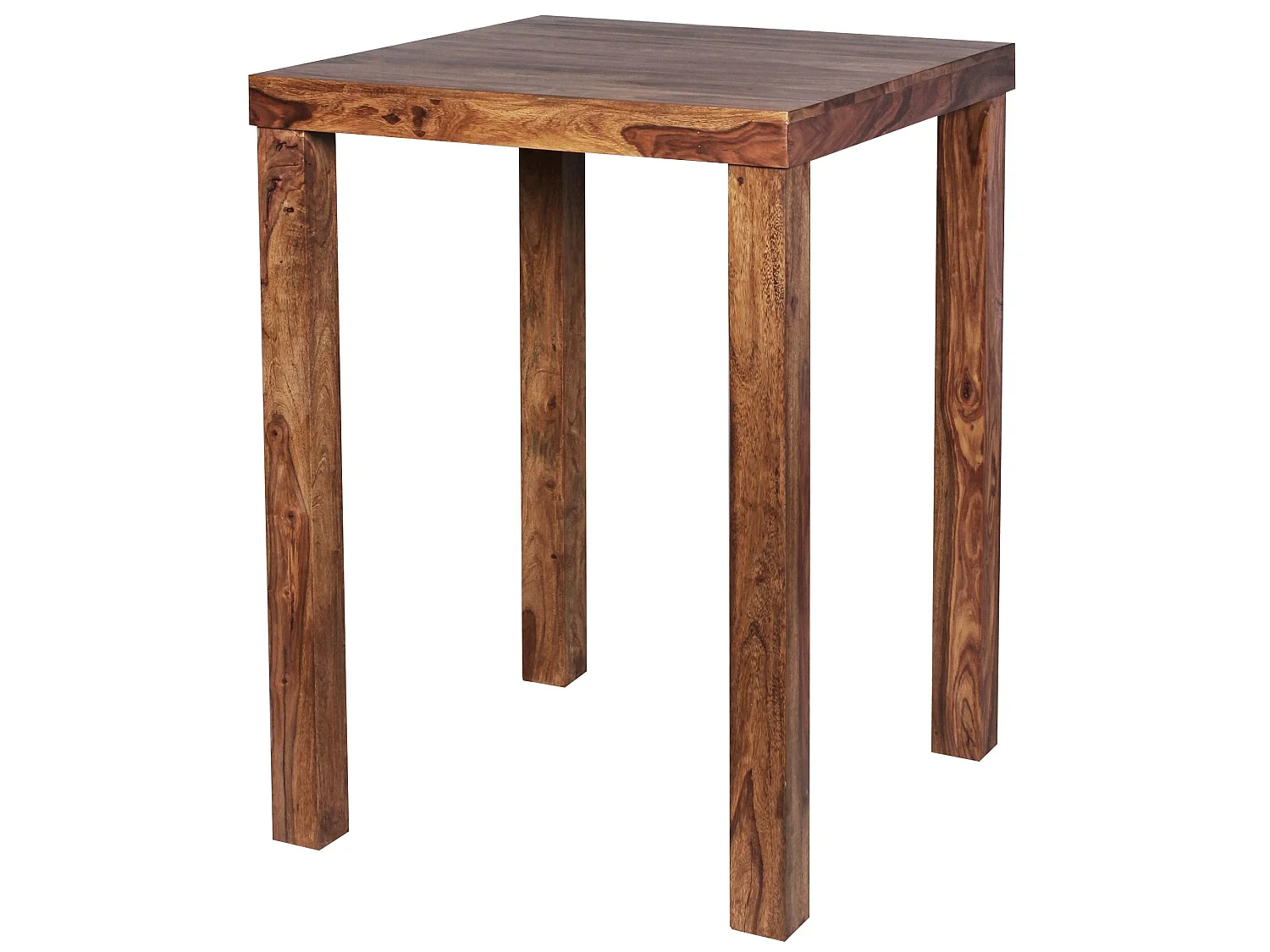 Bartisch Massivholz Sheesham 80x80x110cm Stehtisch Bistrotisch Tisch
