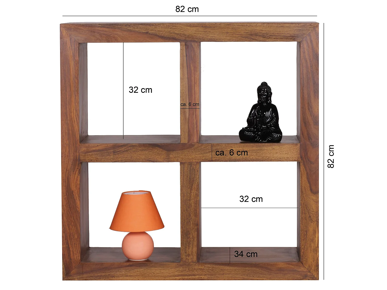 Standregal Massivholz 82cm Holzregal Naturprodukt Beistelltisch Landhaus