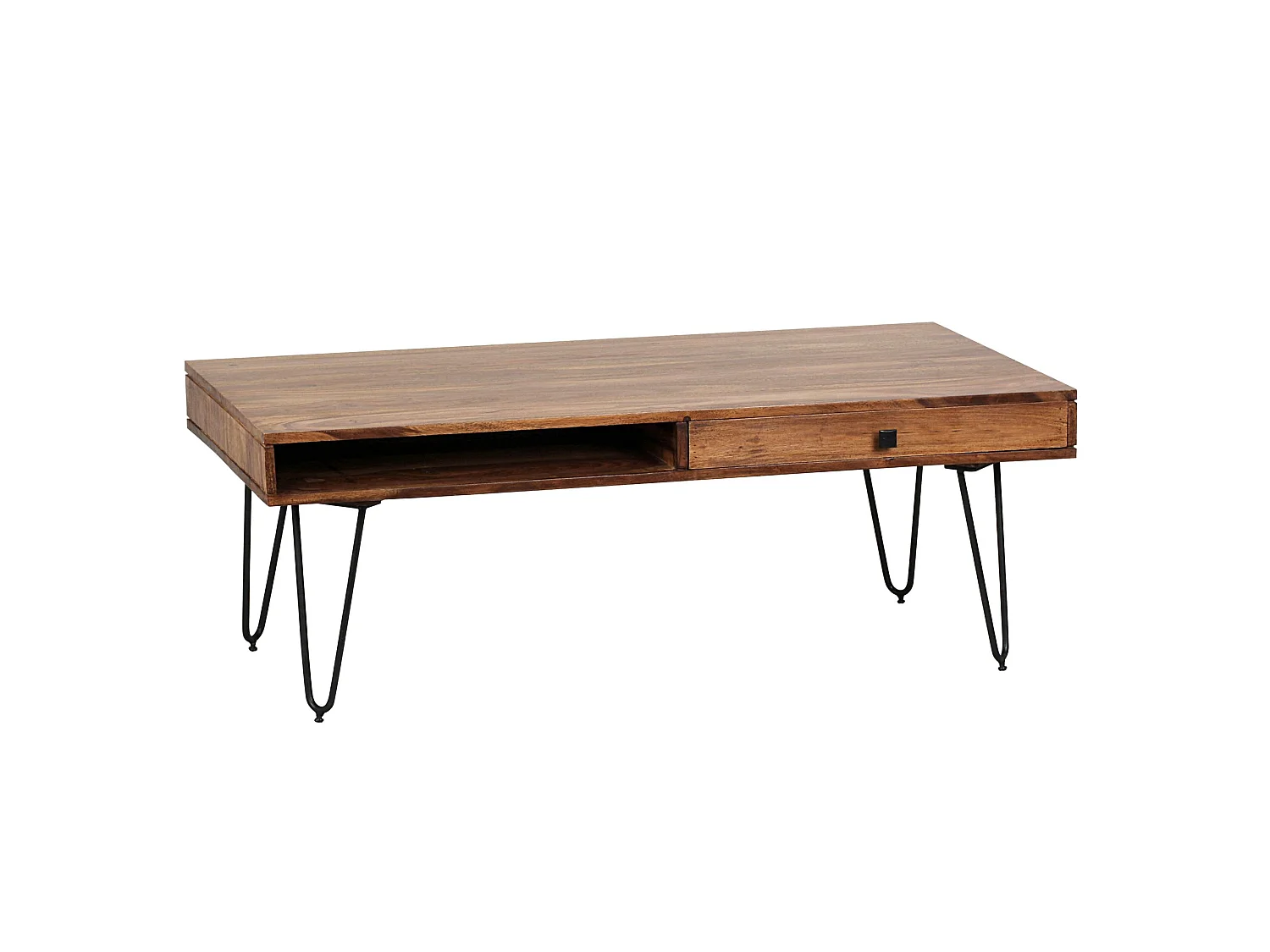 Massiver Couchtisch HARLEM 110 x 60 cm Schublade Wohnzimmertisch Holztisch Tisch