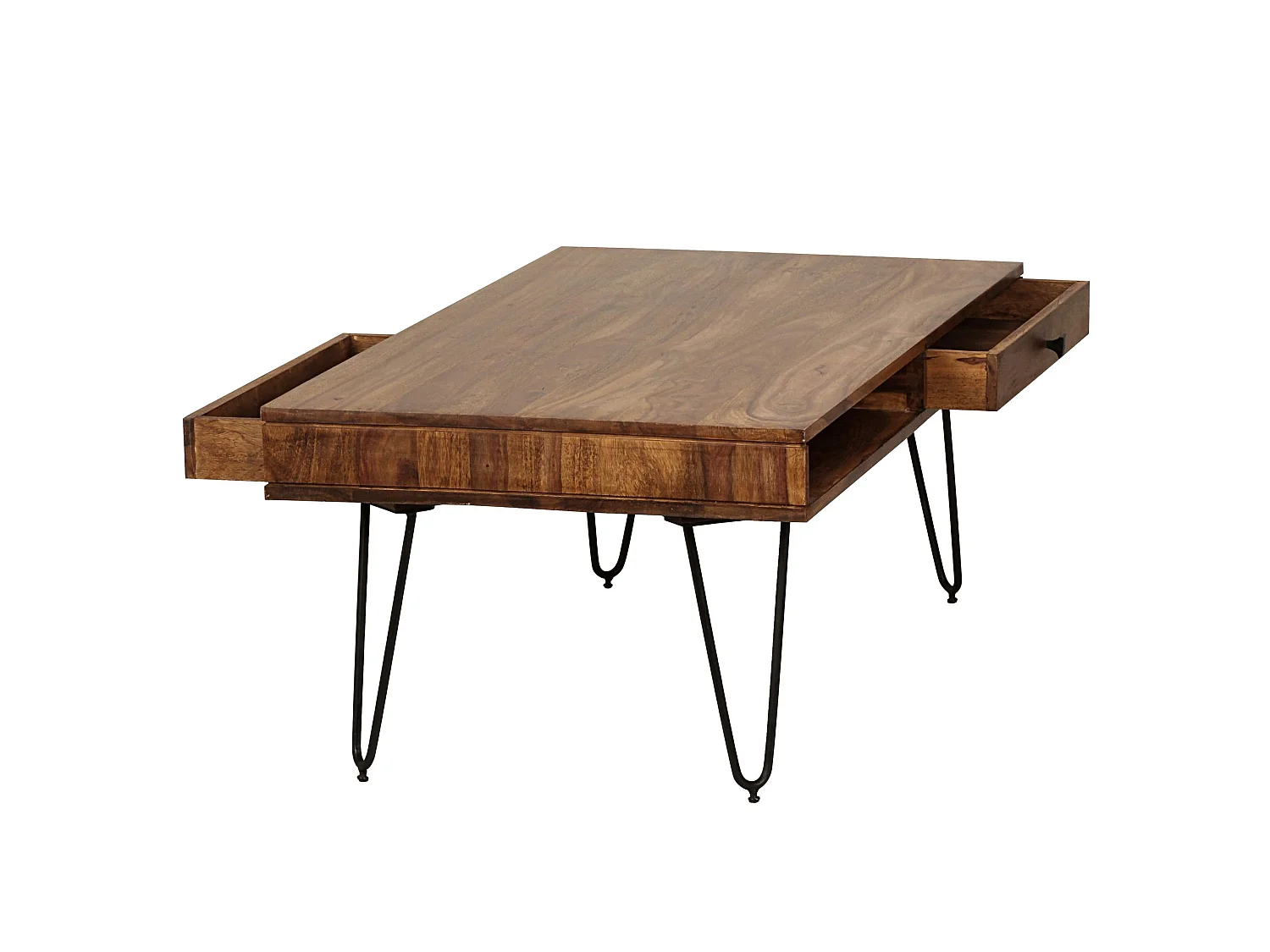 Massiver Couchtisch HARLEM 110 x 60 cm Schublade Wohnzimmertisch Holztisch Tisch