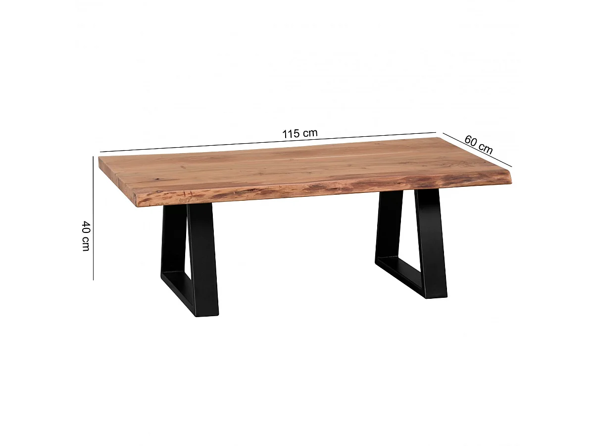 Couchtisch GAYA Massivholz Akazie 115 x 60 cm Baumstamm Wohnzimmertisch