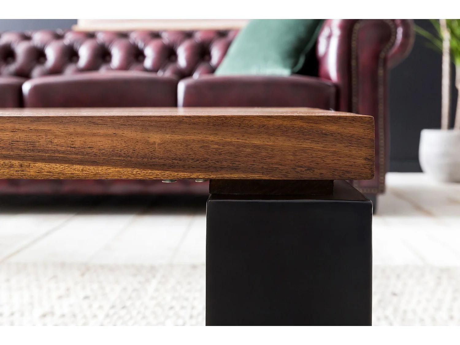 Couchtisch Holz Sofatisch mit Metallgestell Wohnzimmertisch Tisch