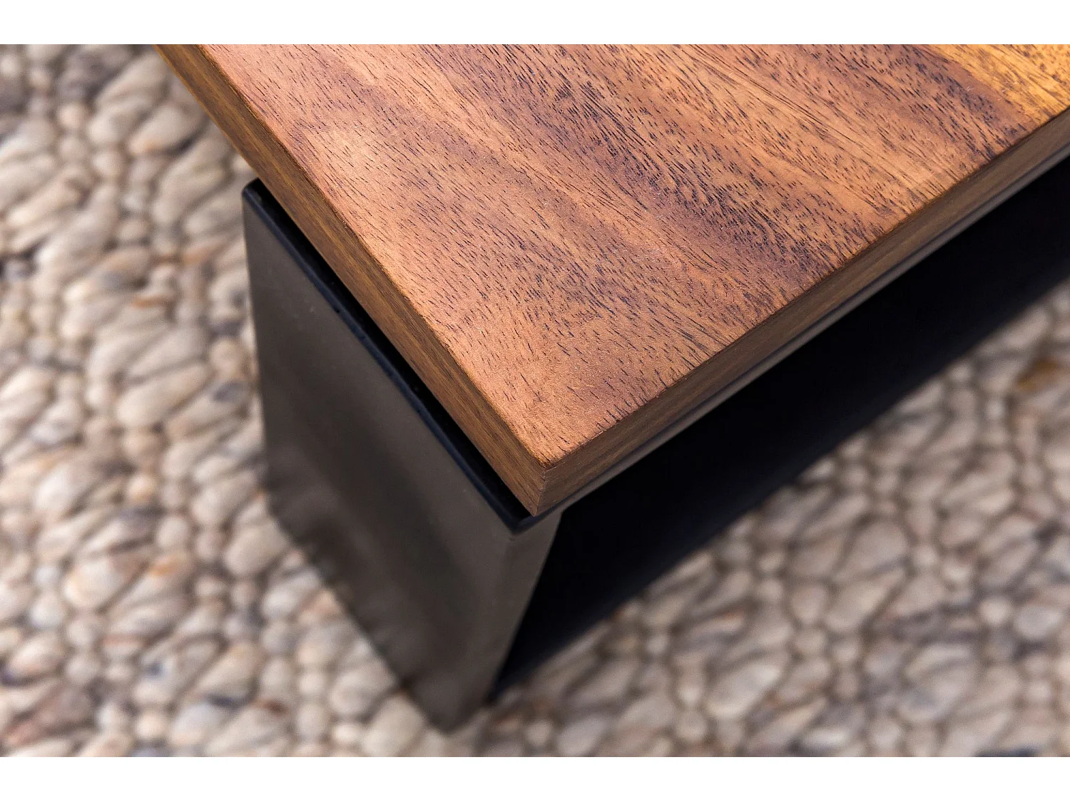 Couchtisch Holz Sofatisch mit Metallgestell Wohnzimmertisch Tisch