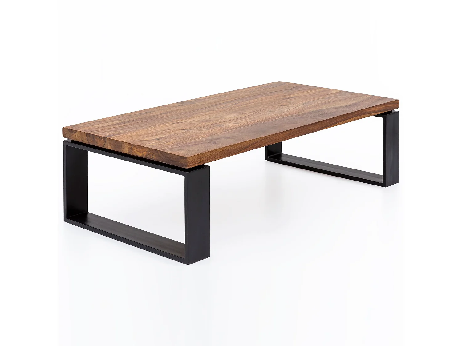 Table Basse de Salon 115 cm Bois Massif Moderne Rectangulaire Marron