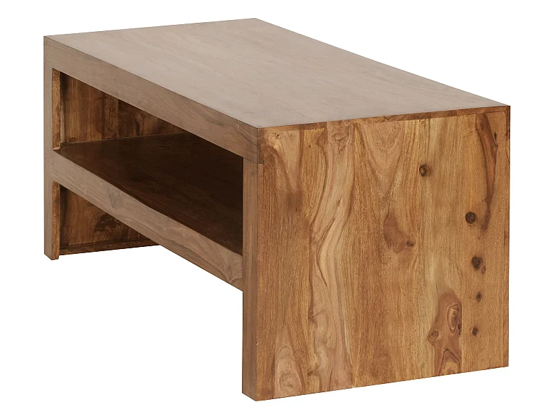 Couchtisch Massiv-Holz Durban 110 cm Wohnzimmer-Tisch Braun Landhaus-Stil