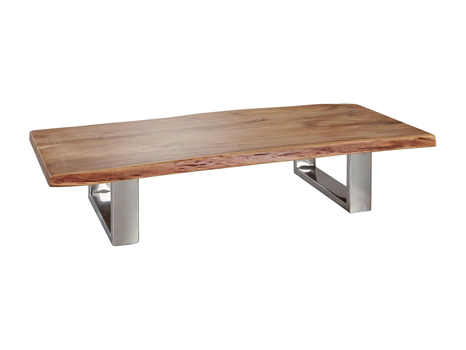 Couchtisch Akazie Wohnzimmertisch Holz Massiv Sofatisch Baumkante Groß