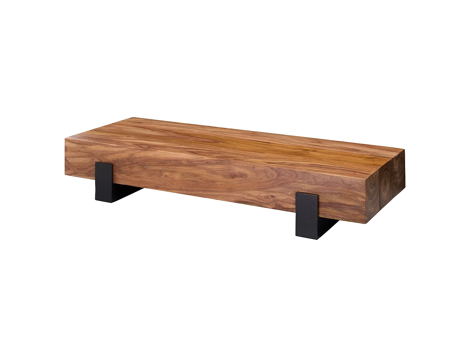 Table Basse de Salon 115 cm Bois Massif Moderne Rectangulaire Marron
