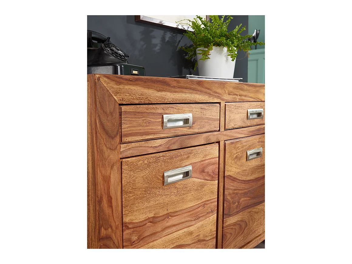 Sideboard Sheesham Kommode 90 x 40 x 70 cm Massiv Holz Anrichte Türen