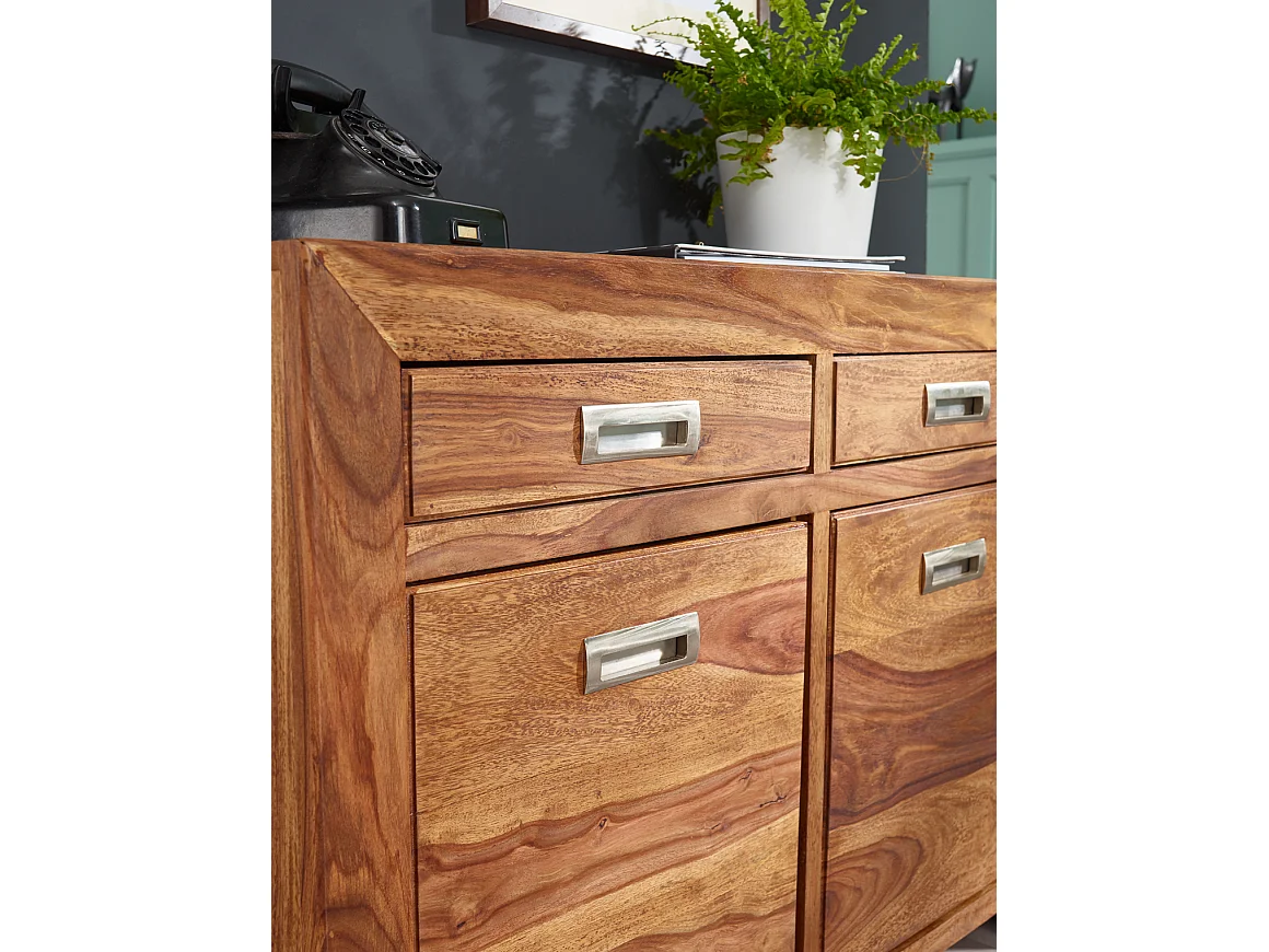 Sideboard Sheesham Kommode 90 x 40 x 70 cm Massiv Holz Anrichte Türen