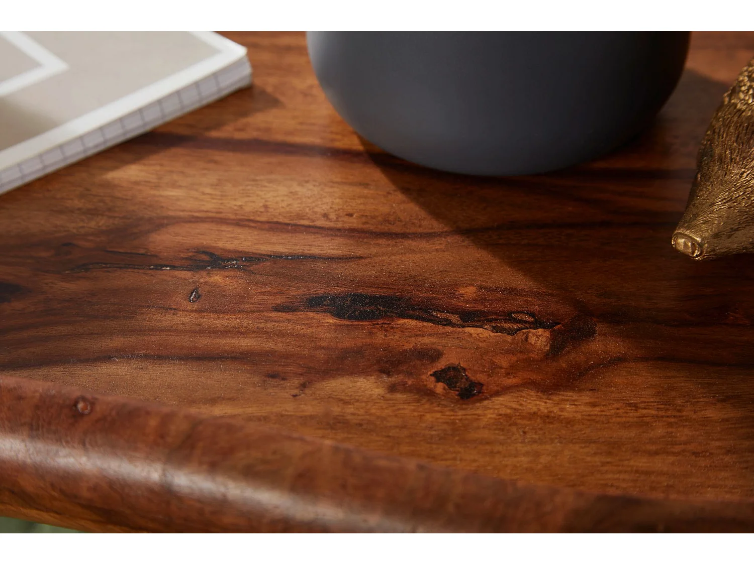 Couchtisch 2-teilig Massivholz Satztische Wohnzimmertisch Nierentisch Holz-Tisch