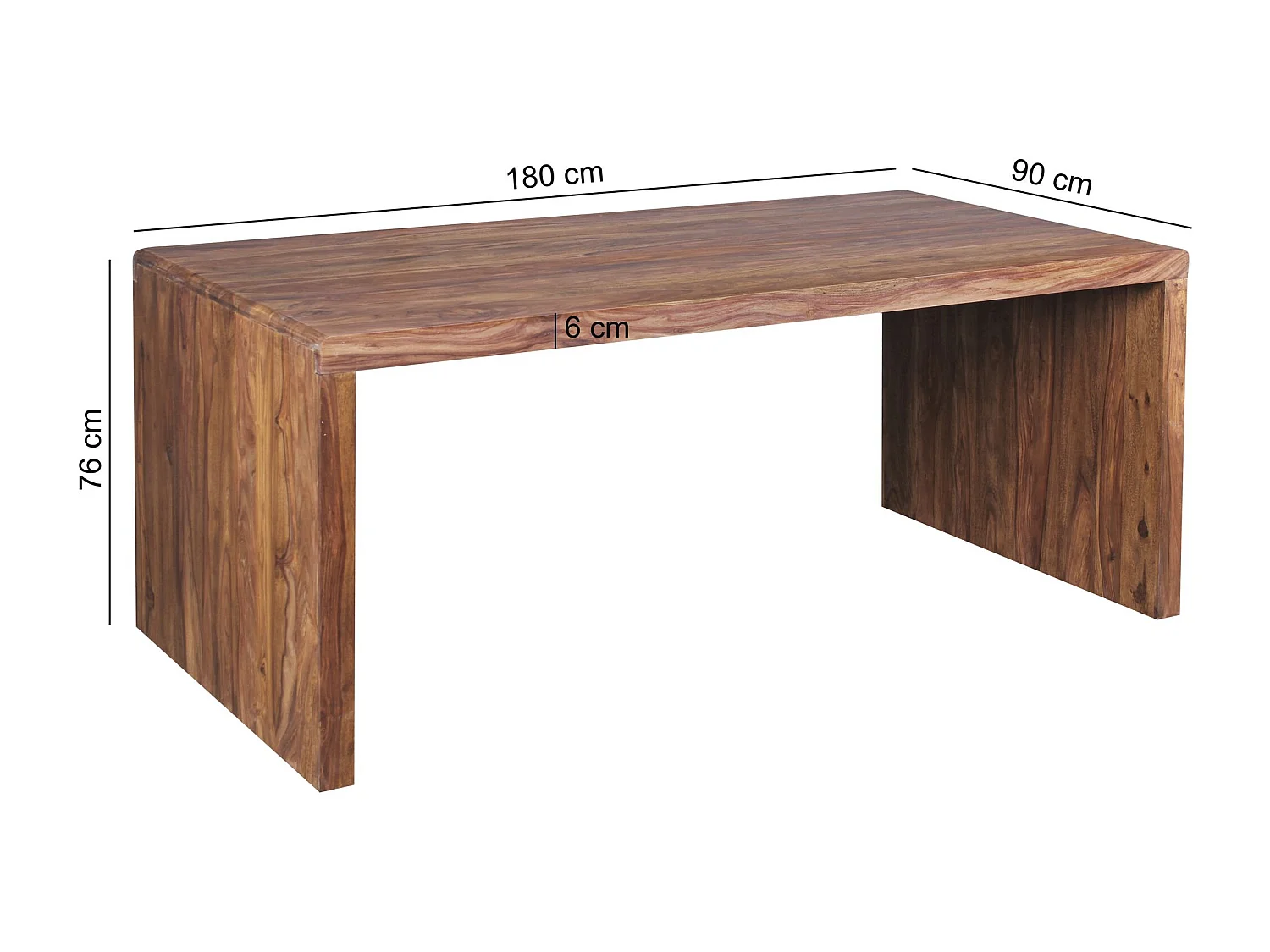 Bureau 180 cm Table d’Ordinateur Bois Massif Sheesham Table de Travail