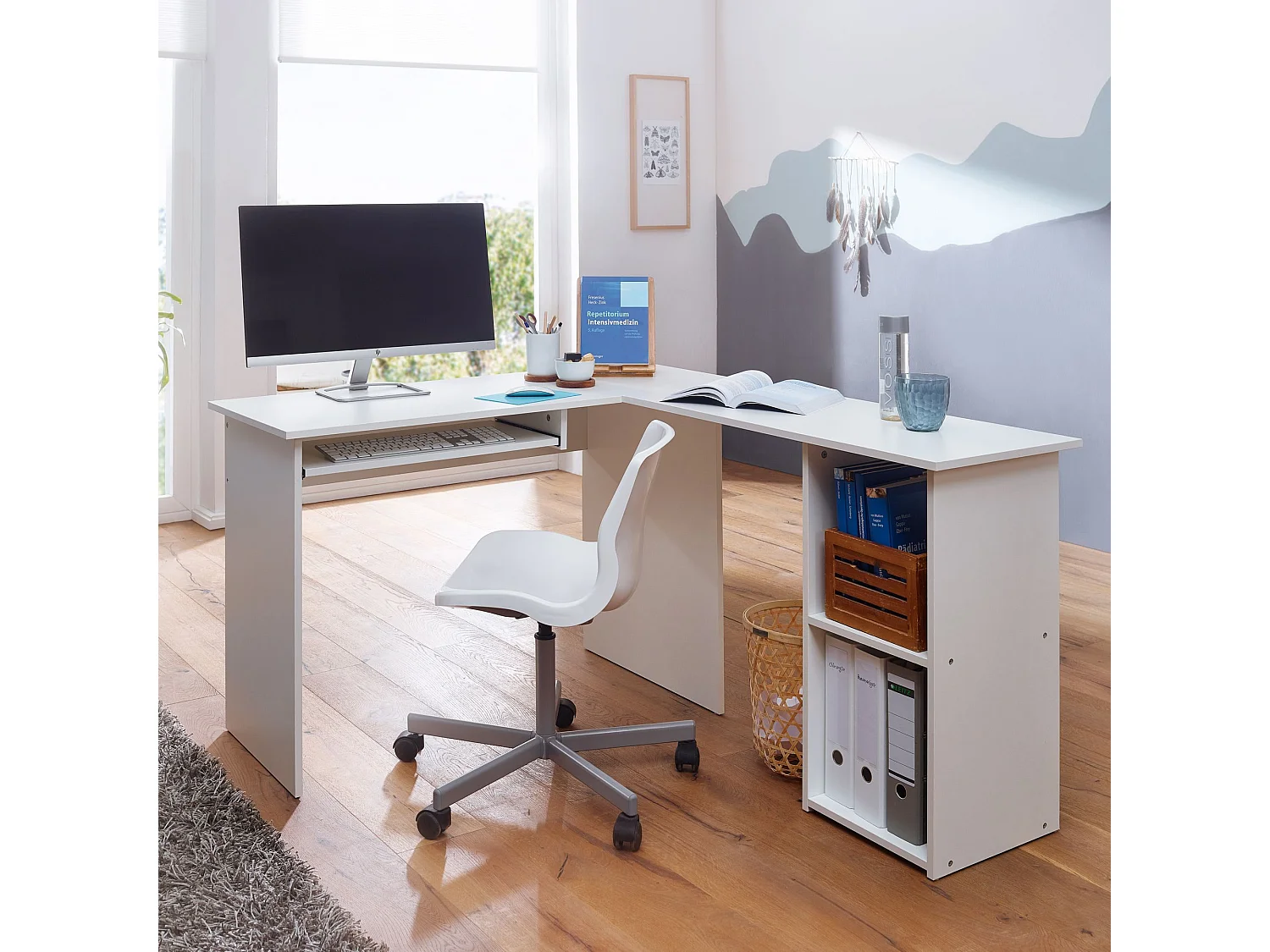 Schreibtischkombination Bürotisch Eckschreibtisch Winkel PC Tisch Büro