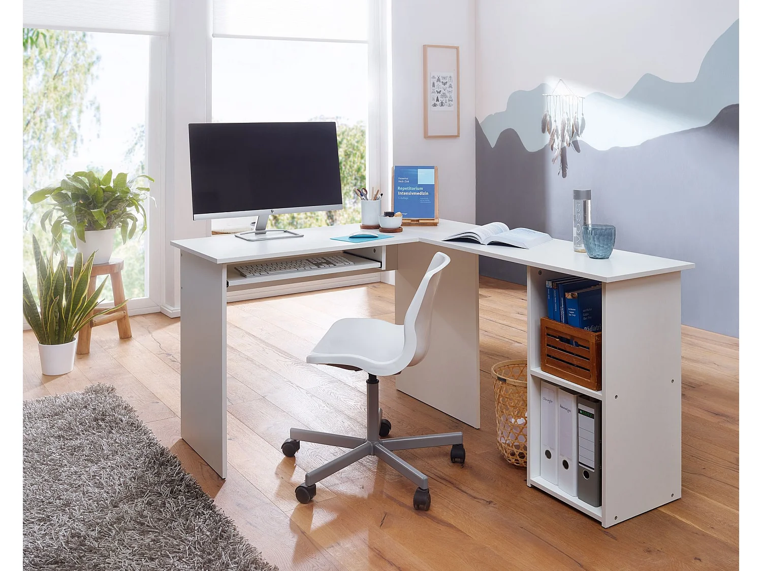 Schreibtischkombination Bürotisch Eckschreibtisch Winkel PC Tisch Büro