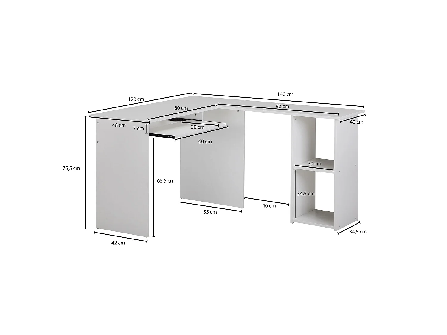 Schreibtischkombination Bürotisch Eckschreibtisch Winkel PC Tisch Büro