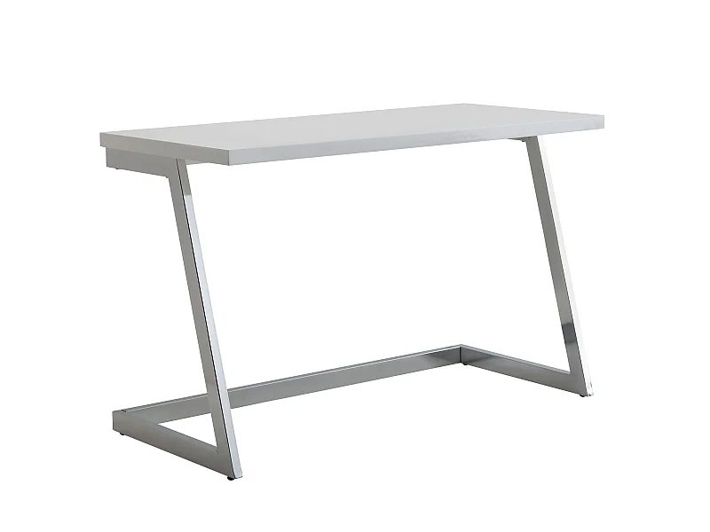 Schreibtisch  Computertisch Hochglanz Weiß 120 cm Tisch Büro Metall