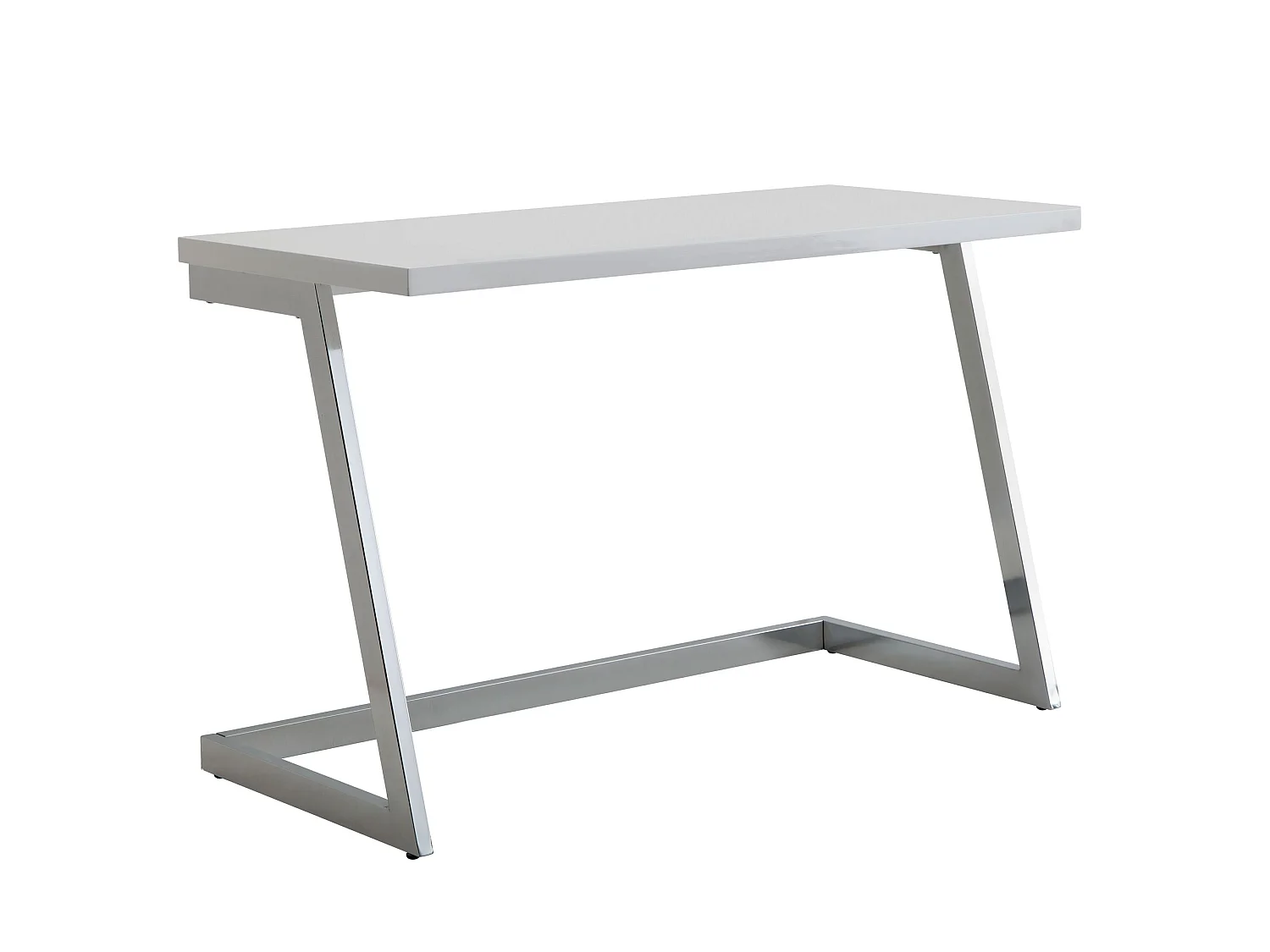 Schreibtisch  Computertisch Hochglanz Weiß 120 cm Tisch Büro Metall