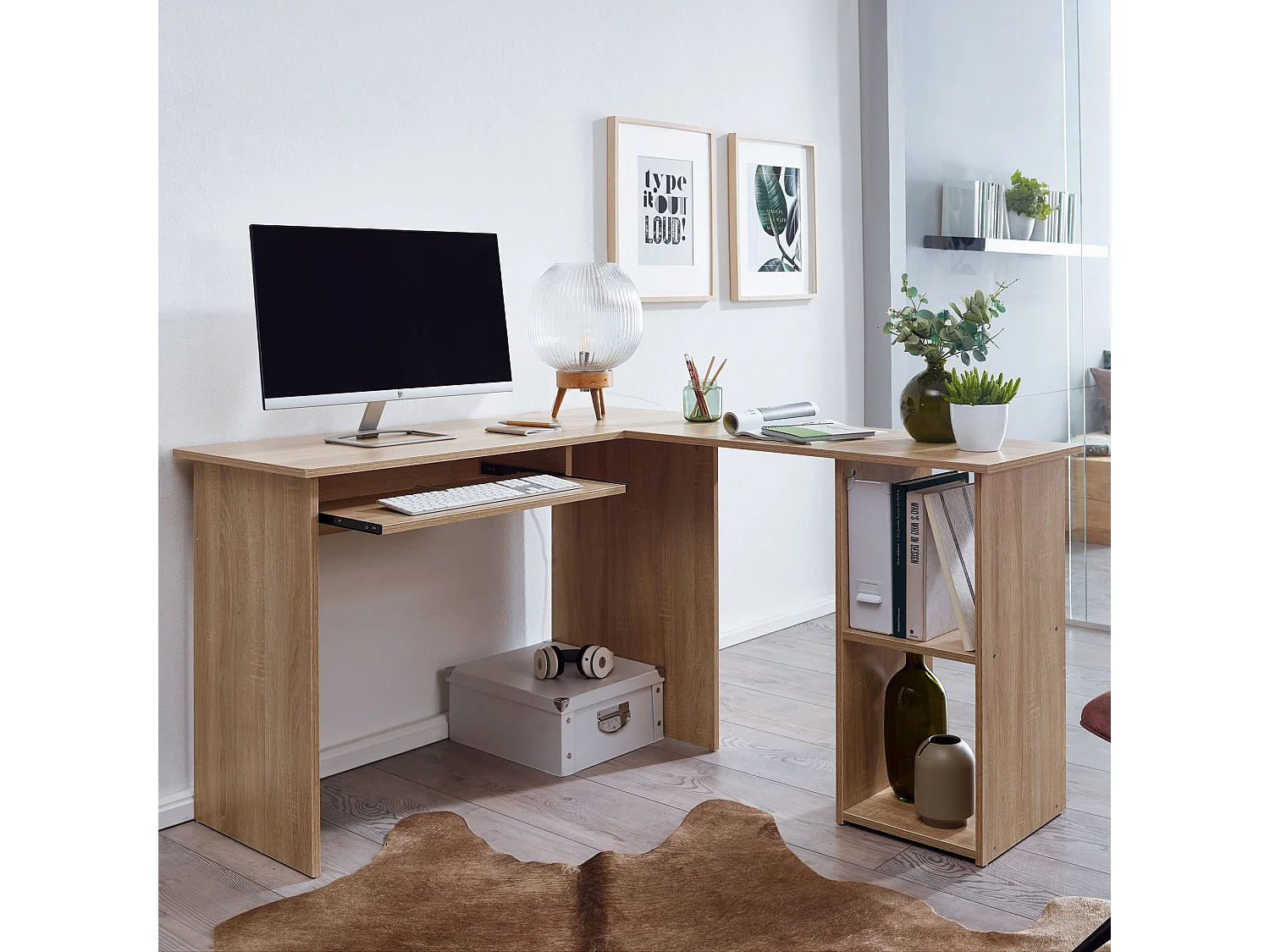 Schreibtischkombination Bürotisch Eckschreibtisch Winkel PC Tisch Büro