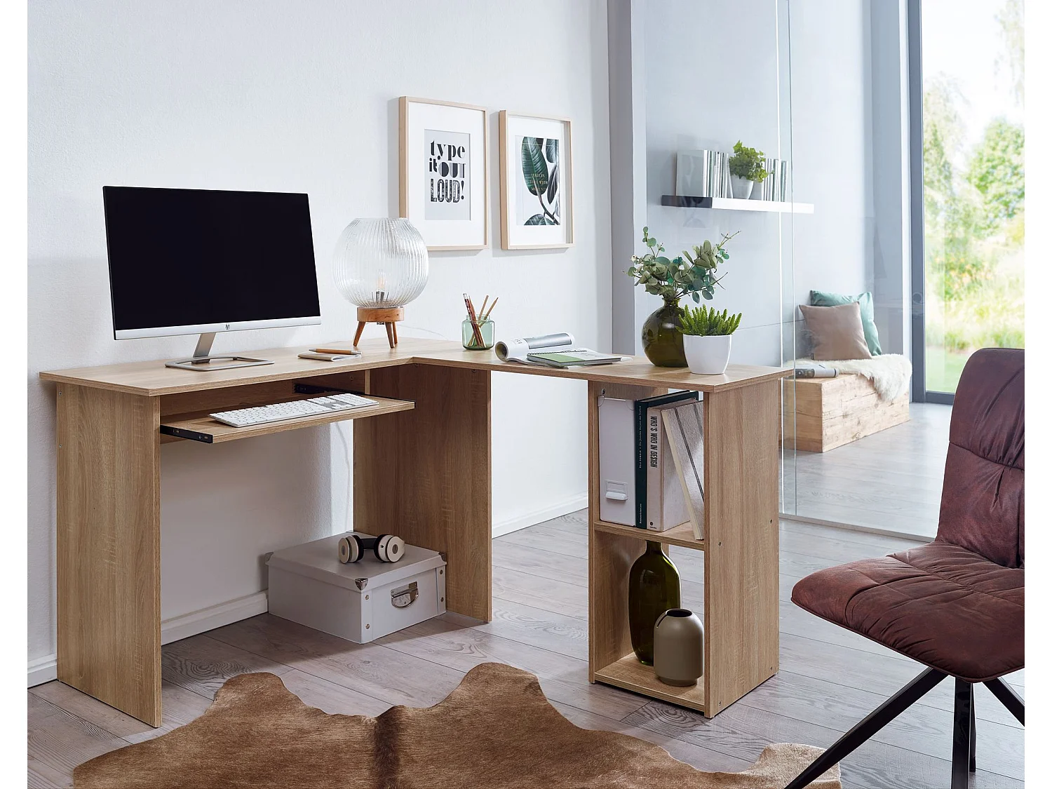 Schreibtischkombination Bürotisch Eckschreibtisch Winkel PC Tisch Büro