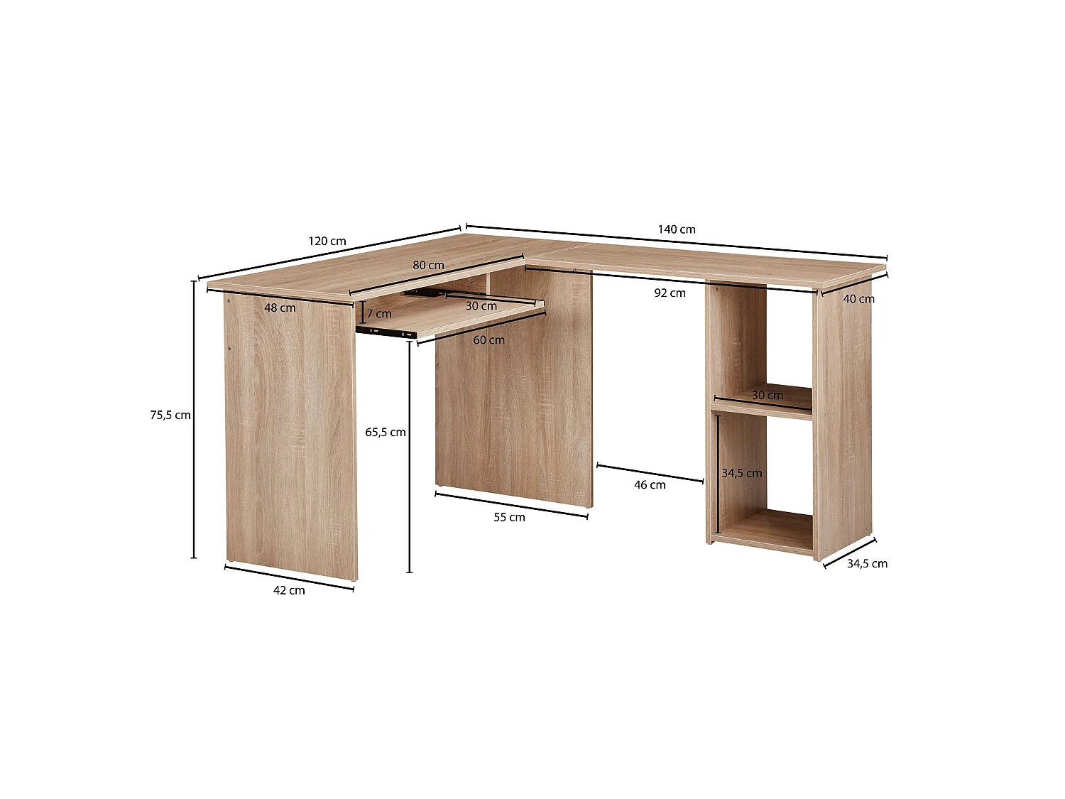 Schreibtischkombination Bürotisch Eckschreibtisch Winkel PC Tisch Büro