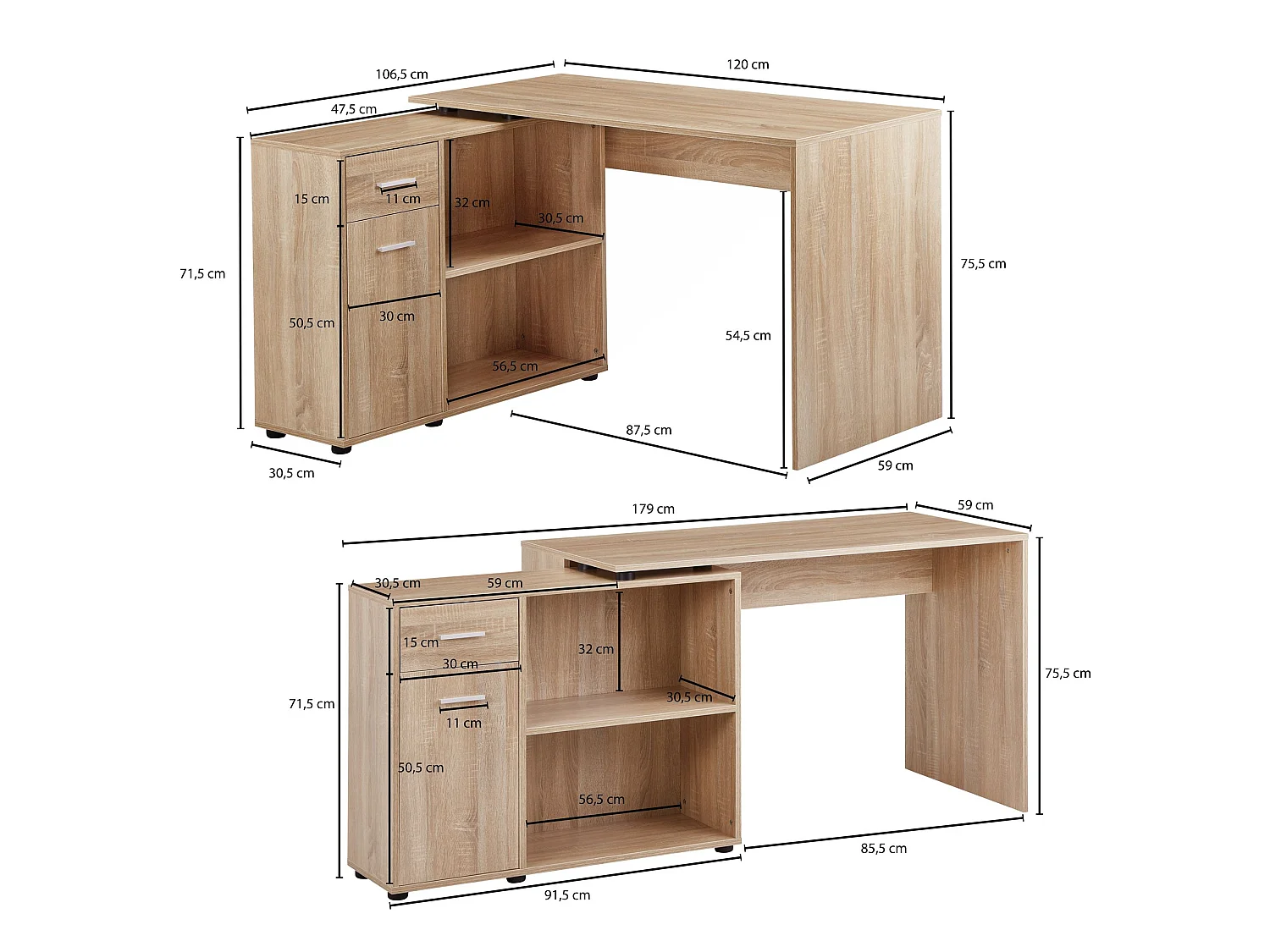 Schreibtisch Computer Eckschreibtisch Bürotisch Regal Winkel PC Tisch