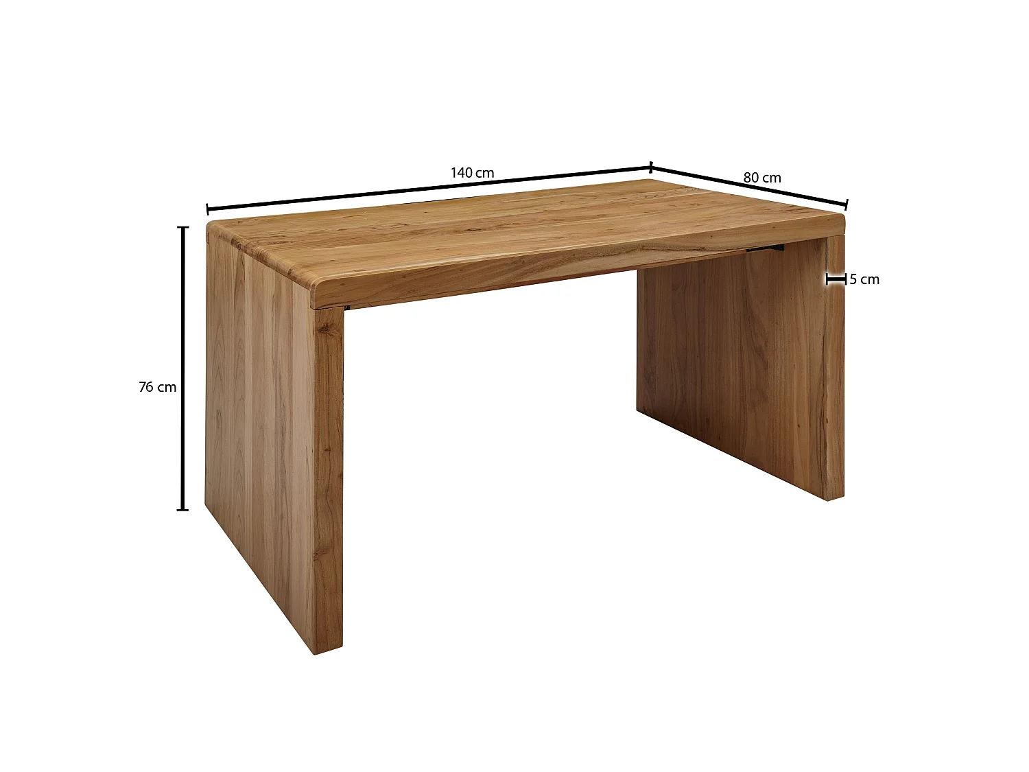 Schreibtisch Massiv Holztisch Akazie Büro Arbeitszimmer Tisch Größe wählbar