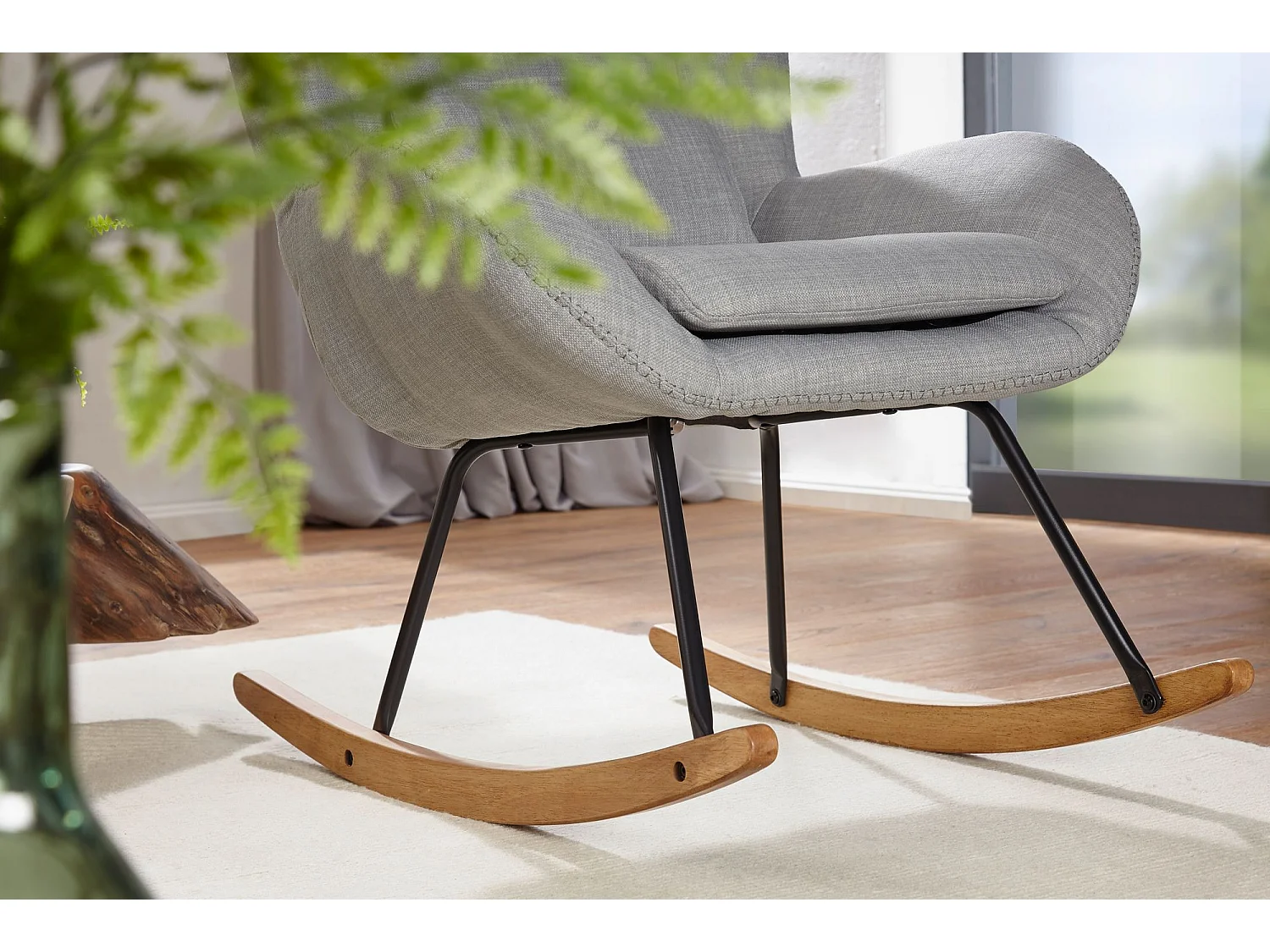 Schaukelstuhl CAPRI Relaxsessel Schwingsessel Stoff Schwingstuhl Polster