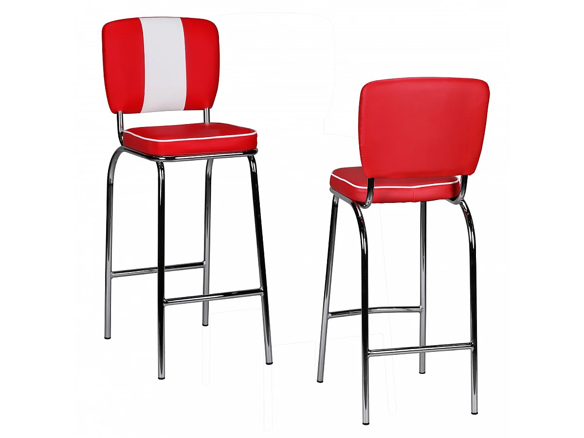 2er Set Barhocker American Diner Barstuhl 50er Jahre Retro Stuhl US Doppelpack