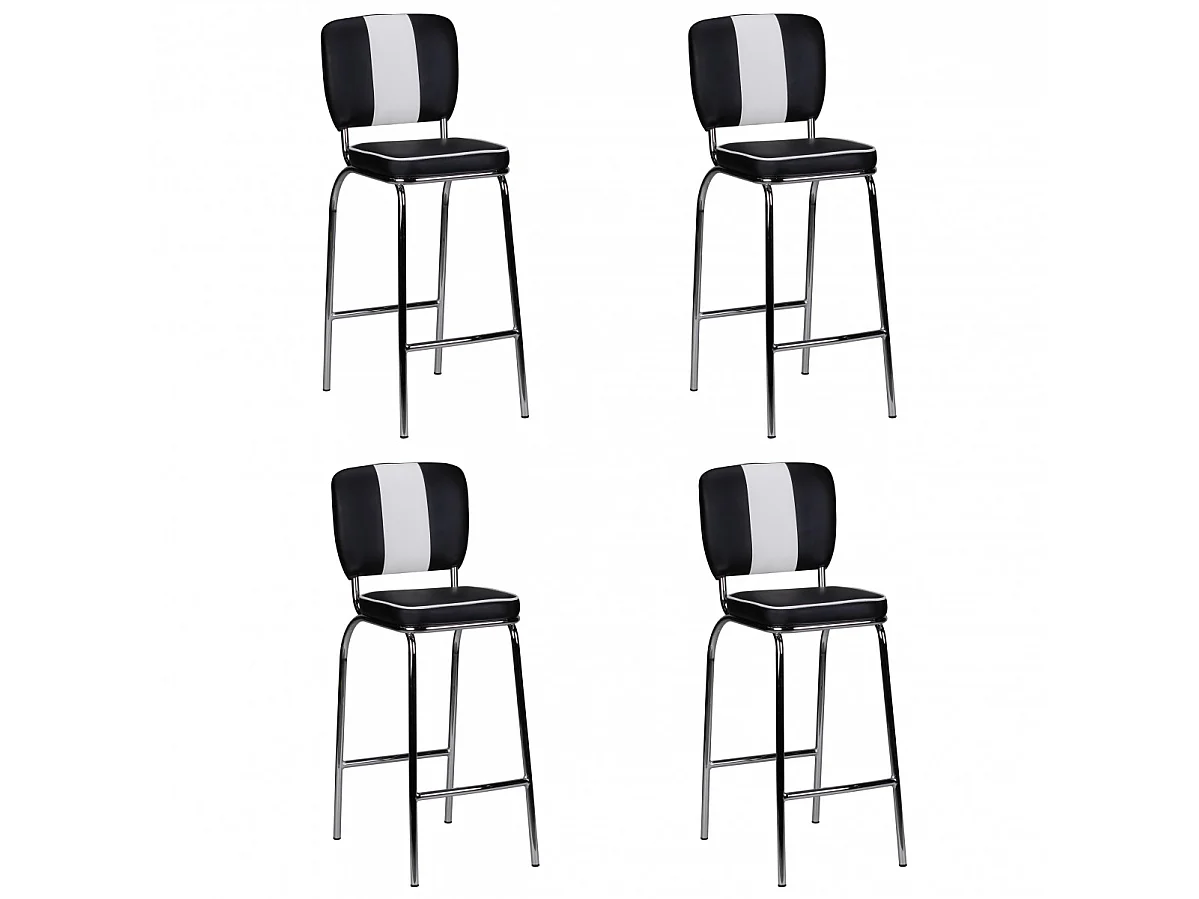 4er Set Barhocker American Diner Barstuhl 50er Jahre Retro Stuhl US 2 Stück USA