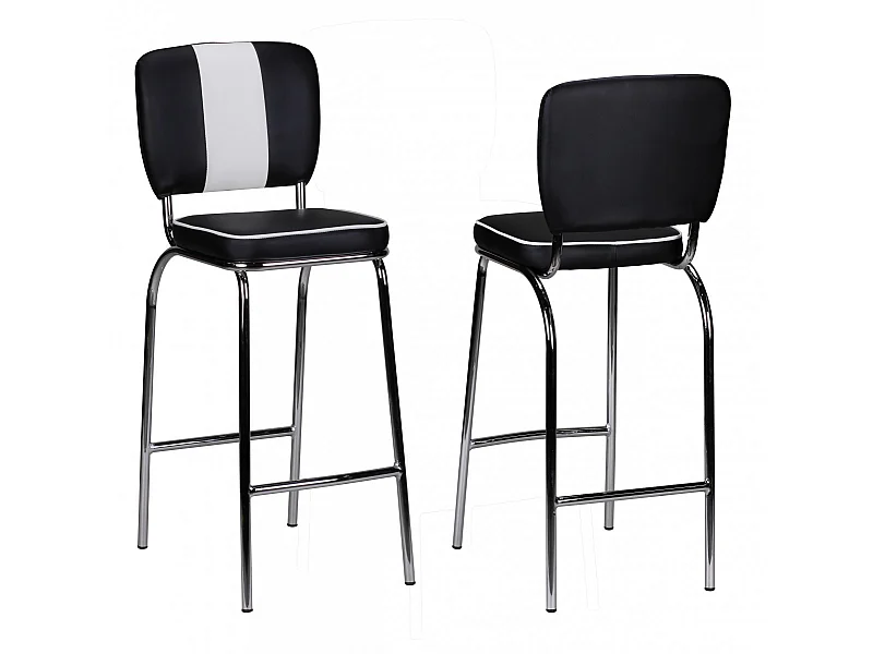 2er Set Barhocker American Diner Barstuhl 50er Jahre Retro Stuhl US Doppelpack