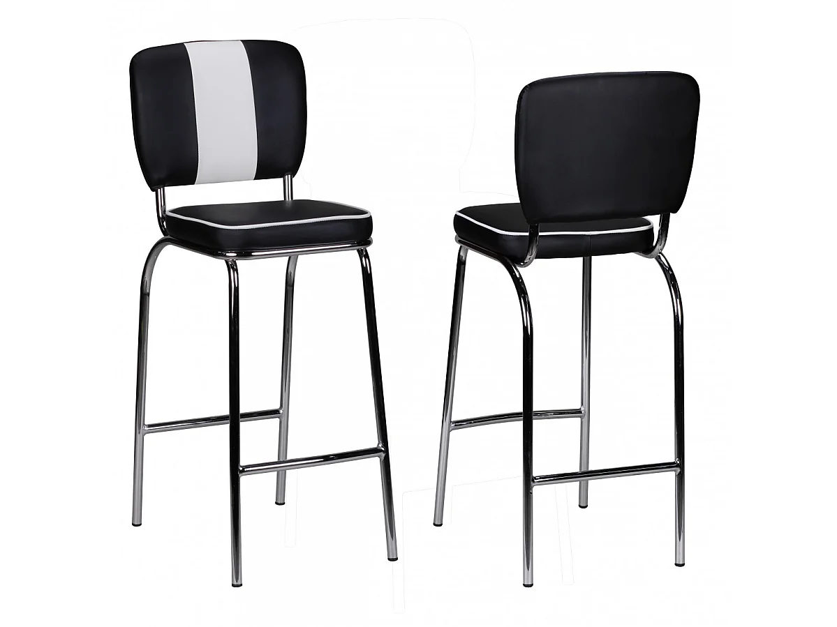 2er Set Barhocker American Diner Barstuhl 50er Jahre Retro Stuhl US Doppelpack