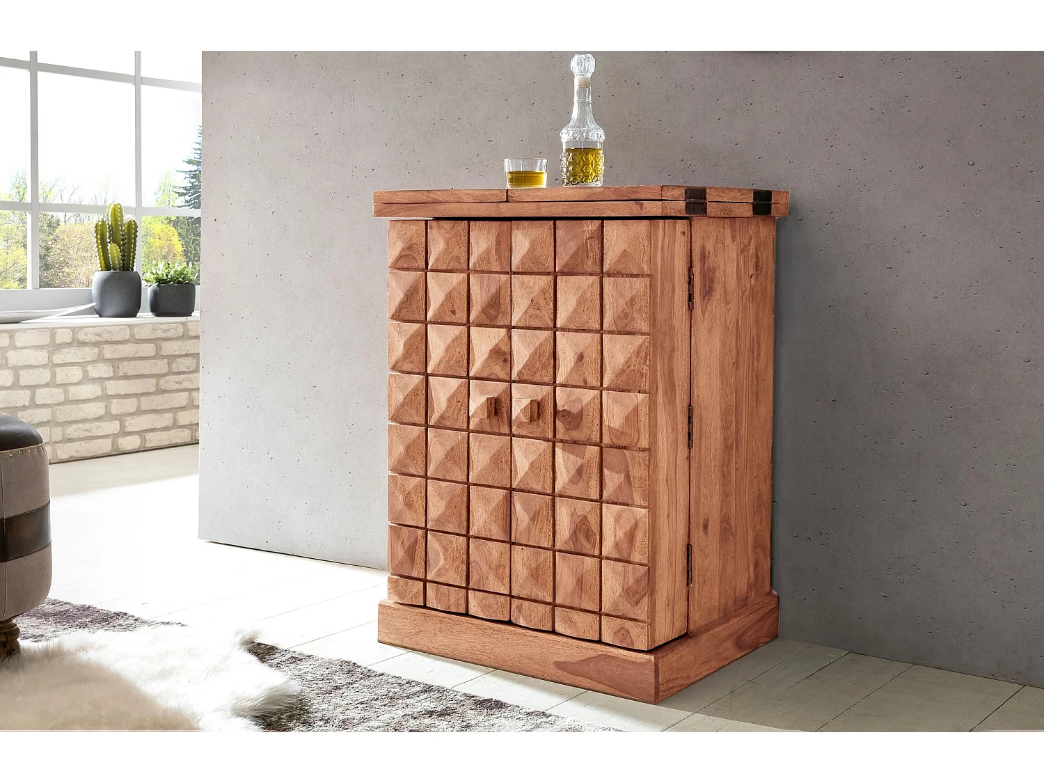 Hausbar Massivholz Weinbar Weinschrank Barschrank Alkoholschrank